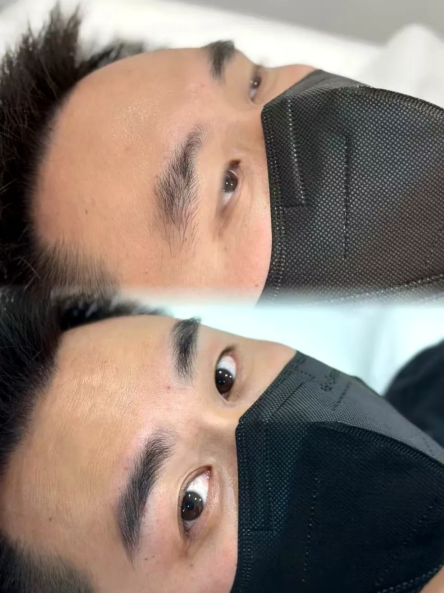 Powder brows result in Flushing